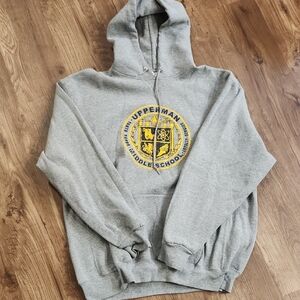 Russell Athletic Gray Hoodie with Yellow Emblem